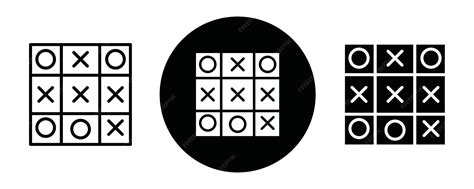Tic tac toe outline icon collection or set tic tac toe thin vector line ...