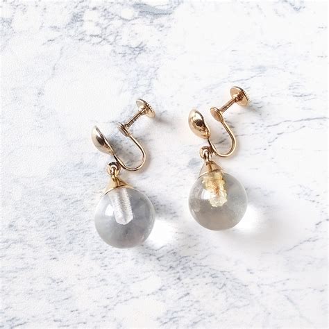 《Coro》 clear plastic ball dangle vintage earrings コロ ヴィンテージイヤリング ...