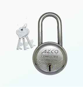 Onepro Long Schakle PadLock 3Keys Silver Chrome Finish 65MM 8Levers ...