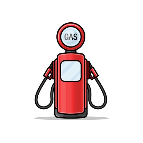 A Detailed Clipart Image Of A Red Gas Pump With A Dripping Fuel Drop ...