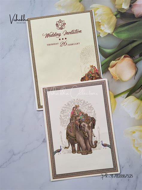 Hathi Hindu invitation Cards EJ-5202 – Vishakha Collections