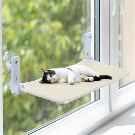 Amazon.com : Cat Window Perch, Cordless Cat Window Hammock with 4 ...