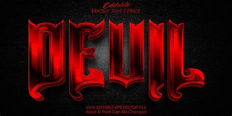 Devil text effect editable alphabet evil demon horror hell | Premium Vector