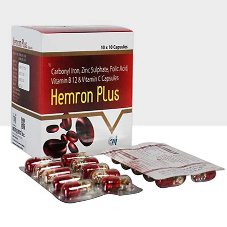 Hemrom plus - Carbonyl Iron, Zinc Sulphate, Folic Acid, Vitamin B 12 ...