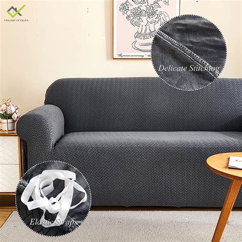 Universal Polar Fleece 220 GSM Fabric Sofa Cover Slipcover(Dark Grey ...