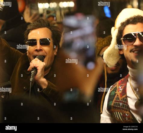 New York, NY, USA. 13th Jan, 2025. Bad Bunny and Jimmy Fallon perform ...