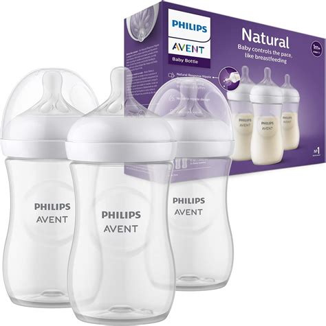 Philips Avent Natural Response Baby Bottle 3 X 260ml Baby Milk Bottle 1 ...