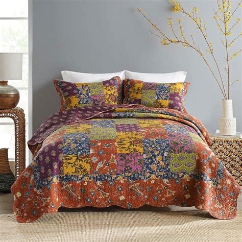 Amazon.com: Secgo Queen Comforter Set for Bed - 100% Cotton Quilts ...