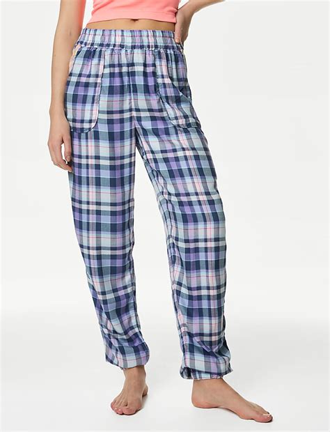 Buy Checked Cuffed Hem Pyjama Bottoms at Marks & Spencer