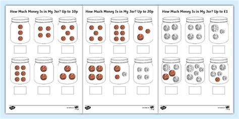 👉 How Much Money Is in My Jar? British Money Worksheet