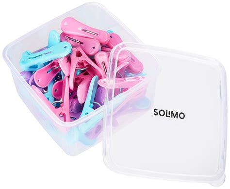 Amazon Brand - Solimo Cloth Clips/Pegs with Storage Container | Multi ...