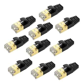 amiciTools RJ45 CAT7 Shielded Ethernet Termination Plug Pack of 10 ...