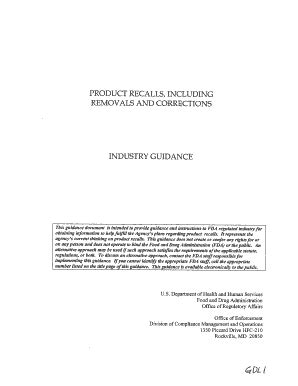 Guidance For Industry Product Recalls Including Removals And ...