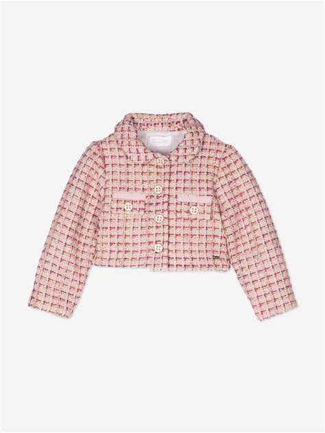 Patachou Girls Tweed Jacket in Pink