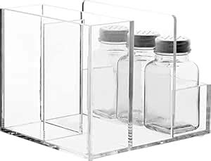 MONSSIVE Modern Dining Caddy Upright Clear Napkin Holders to Store Salt ...