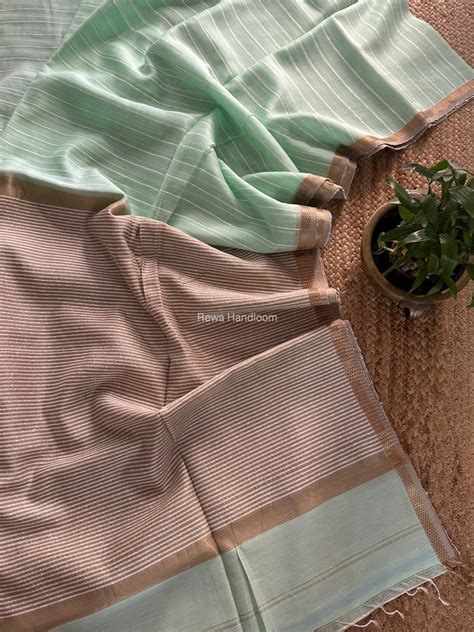 Maheshwari Light Sea Green Gichha Thread Lining Saree GTLS038 – Rewa ...