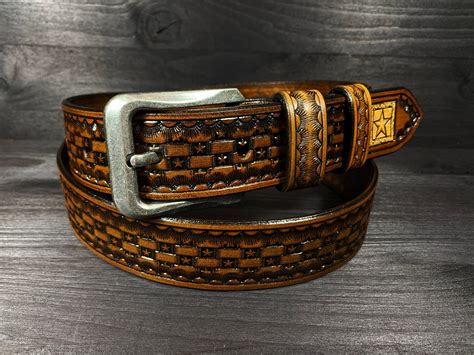 Western style Leather Belt - STARS // Leather Belt // Mens Leather Belt ...