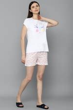 Buy Women White T-shirt and Shorts Online - 706676 | Allen Solly