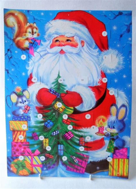 Santa advent calendar 1970's | Vintage christmas cards, Kitsch ...
