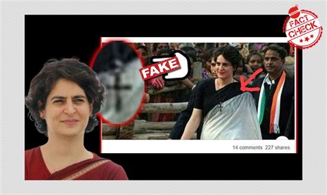 Photoshopped Image Shows Priyanka Gandhi Vadra Wearing A Crucifix | BOOM