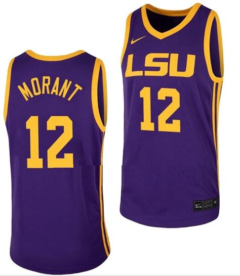 Ja Morant Jersey #12 LSU Tigers College Basketball Purple – Top Wow Design