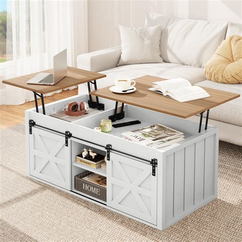 Farmhouse Coffee Table with Lift Top – Practical Storage with Elegant ...