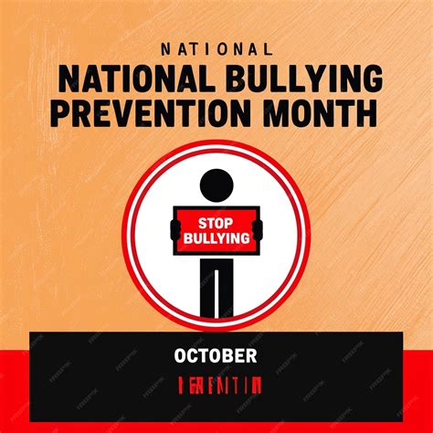 National Bullying Prevention Month Vector Illustration Template Raising ...