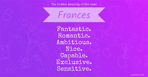 The hidden meaning of the name Frances | Namious