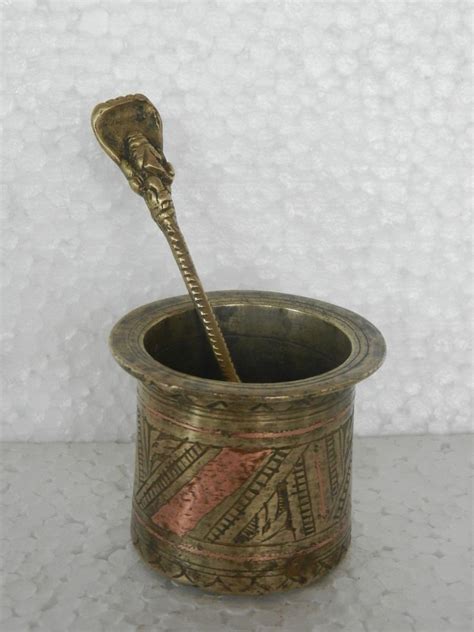 Buy Traders of Lost Art Vintage Small Brass Inlay Engraved Holy Water ...