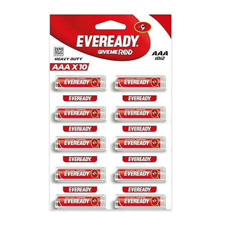 Eveready AAA Heavy Duty Batteries - 10 Pieces (Red) : Amazon.in ...