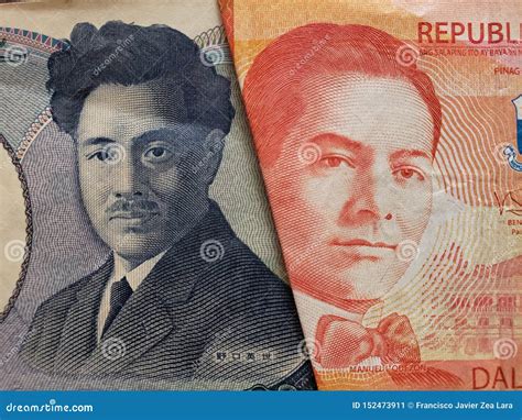 Approach To Japanese Banknote of 1000 Yen and Philippine Banknote of Twenty Pesos Stock Image ... - currency of japan to peso