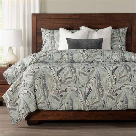 Siscovers Tropical Print Blue-Grey Duvet Cover & Insert Set | Wayfair
