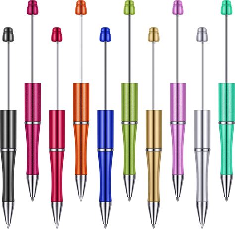 Amazon.com : Black Beadable Pen Bulk Plastic Bead Ballpoint Pen Shaft ...