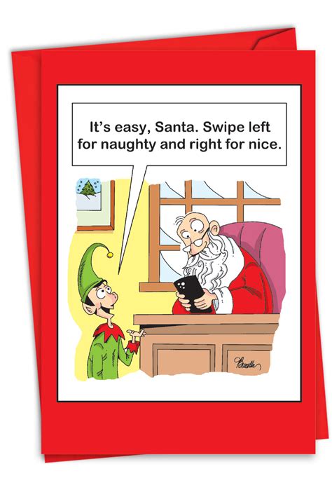 Swipe Naughty Nice: Funny Merry Christmas Greeting Card