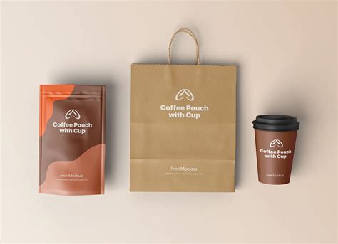 Free Coffee Pouch & Mug Branding Mockup PSD - Good Mockups