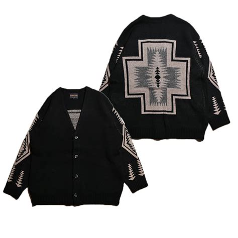 PENDLETON Cardigan ペンドルトン カーディガン - Hading -（ブラック）【MN-0575-2001】 | TSUGU