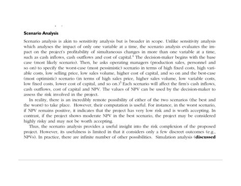 Scenario Analysis - Financial Management - Studocu