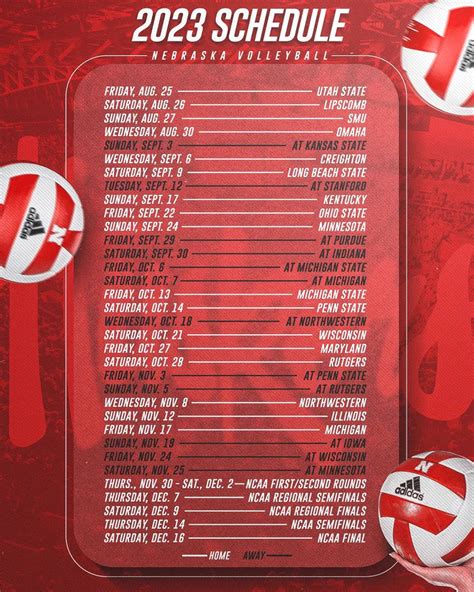 University Of Nebraska Volleyball Schedule