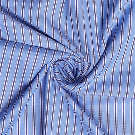 Blue Stripes Men's Cotton Plain Unstitched Shirt Fabric For Corporate ...