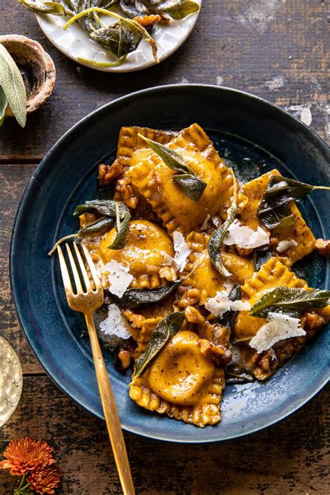 Sage Butter Pumpkin Cheese Ravioli. - Half Baked Harvest