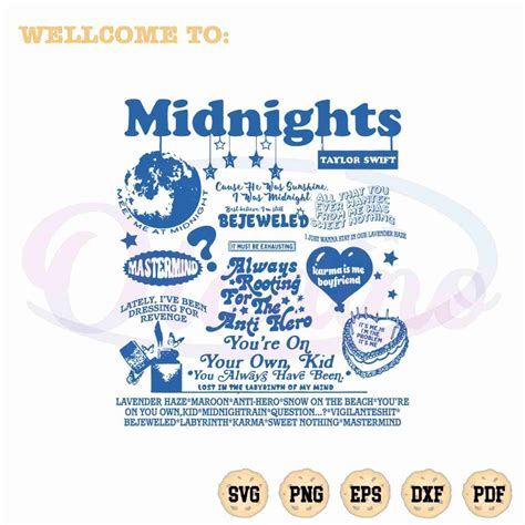 Taylor Meet Me At Midnight SVG New Album Best Cutting Digital Files - Oladino