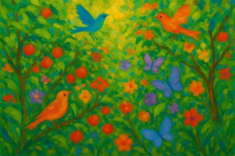 Canvas Wall Art of Serene Garden Scene – Vastu Painting Online in ...