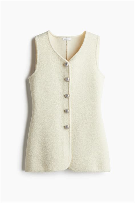 Women's Cream Wool-Blend Knit Vest | H&M CA