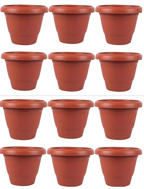 Audbhidhi Pots Gamla Round Shape Planters Pack of 12-10 Inches Small ...