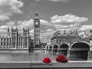 Karmakara Bunch of Roses and hat on Thames Promenade agaisnt Big Ben ...
