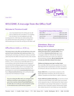 Fillable Online WELCOME A message from the Office Staff Fax Email Print ...
