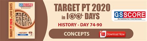 Concepts- History(Target PT in 100 Days): IAS Prelims 2020 - GS SCORE
