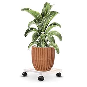Sharpex Pack of 1 Wooden Trolley for Plants, Flower Pots | Heavy Duty ...