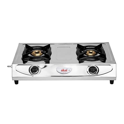 Akai Laxmi 2 Burner LPG Gas Stove | Stainless Steel Body | Premium ...
