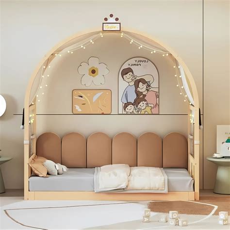 Buy Modern Canopy Kids Bed With Extendable Trundle Online | Decolide